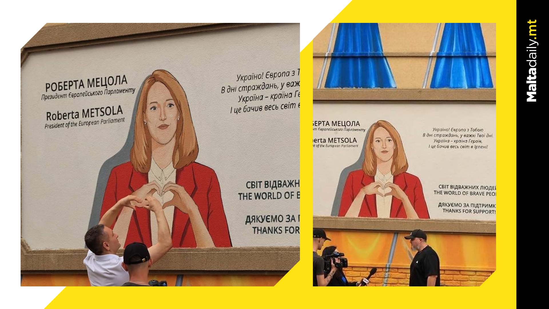 Ukrainian City Unveils Mural Of Roberta Metsola