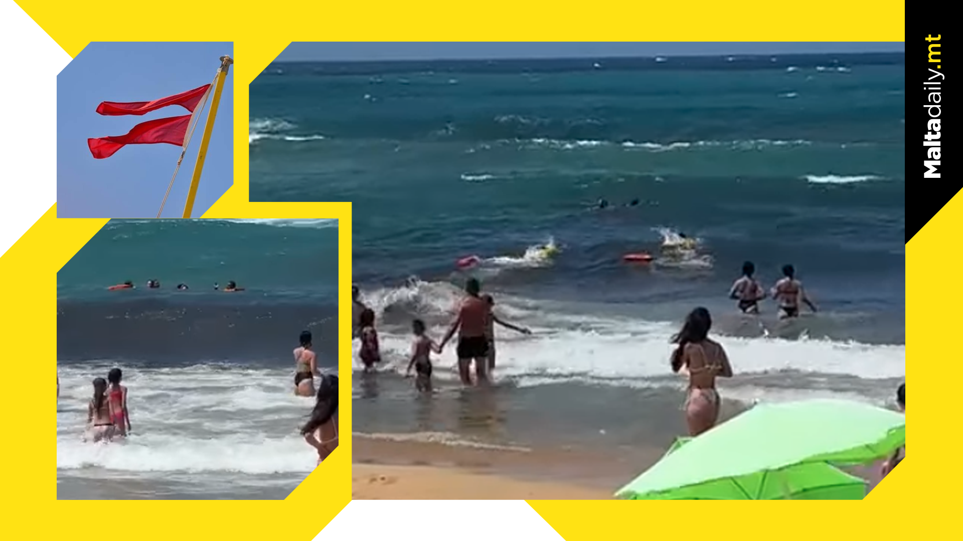 Moment Lifeguards Save Four Kids Struggling At Sea
