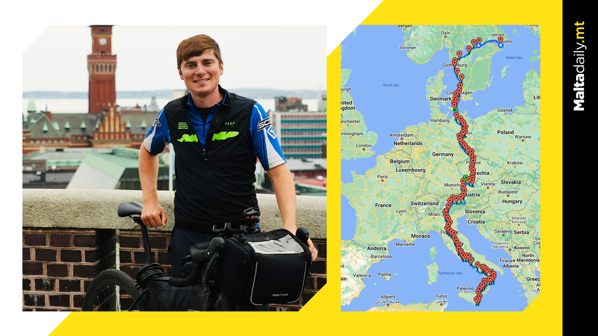 Cycling Activist Steve Zammit Lupi Arrives in Sweden as Part of 500km Journey Across Europe