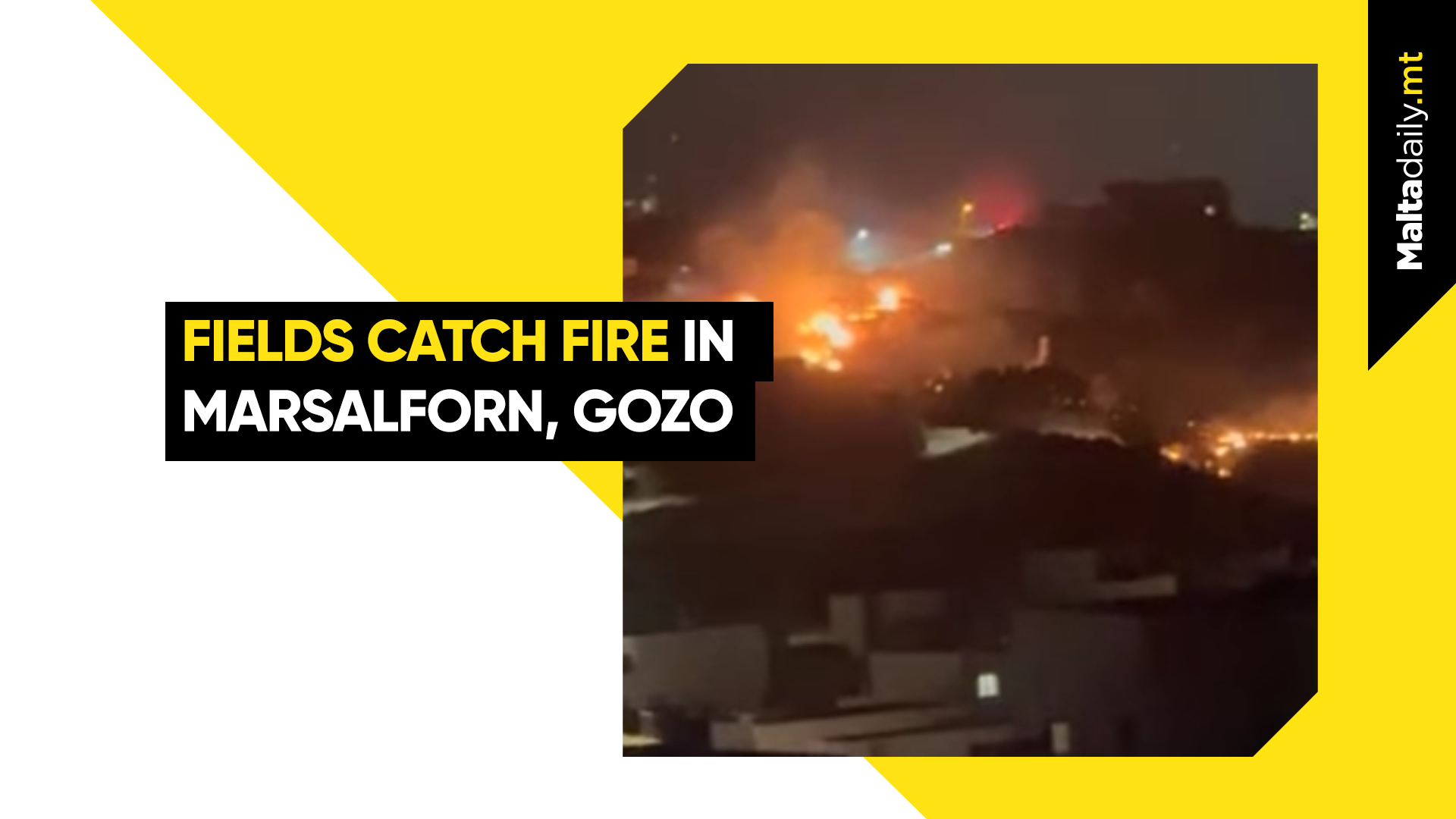 Fields Catch Fire In Marsalforn, Gozo