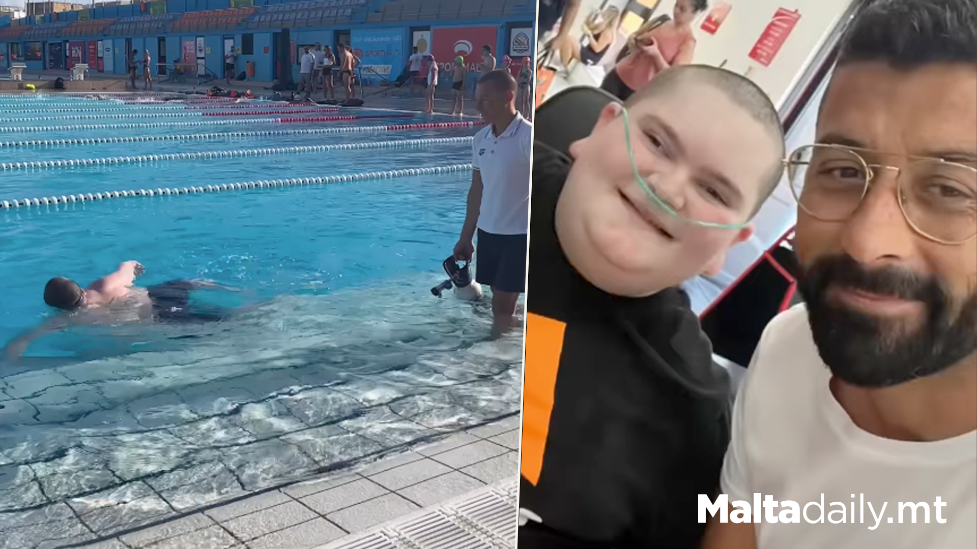 Neil Agius Shares Video Of Jake Vella Swimming With Oxygen Tank