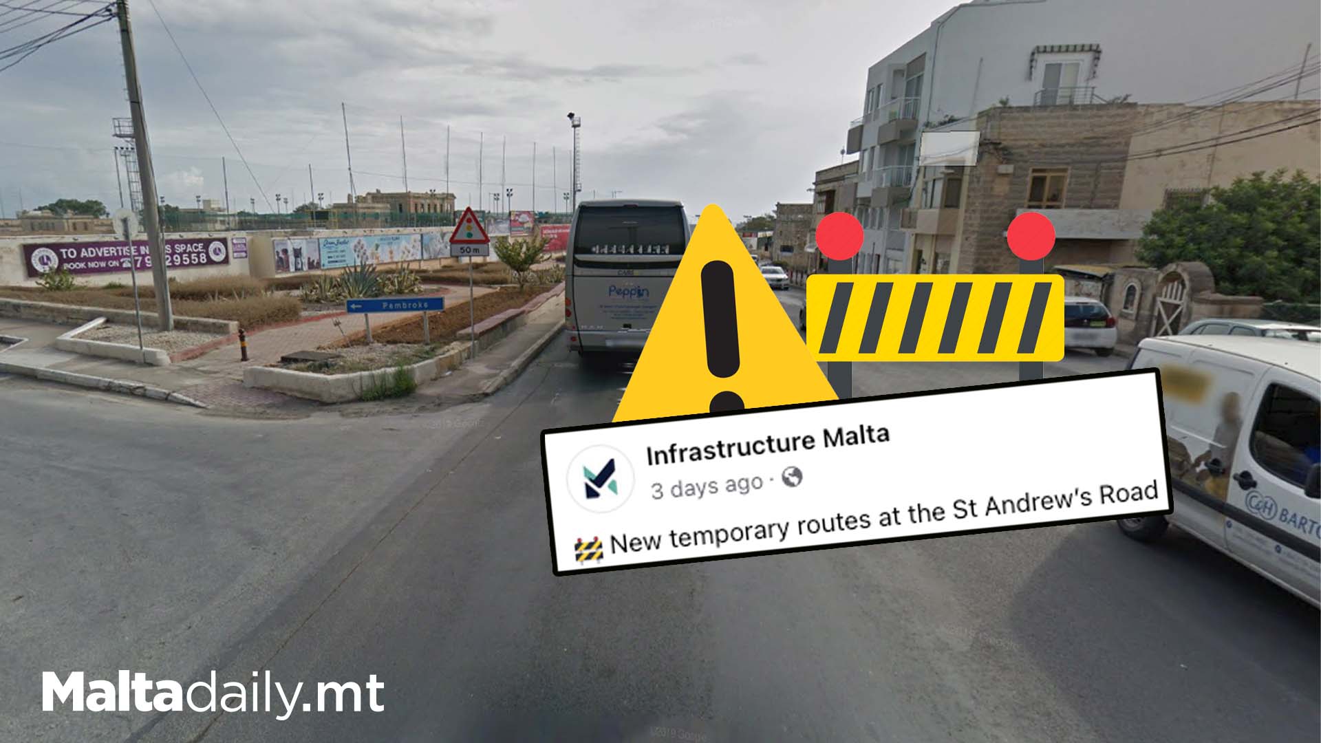 Avoid St Andrew's Road, Swieqi Due To Road Works