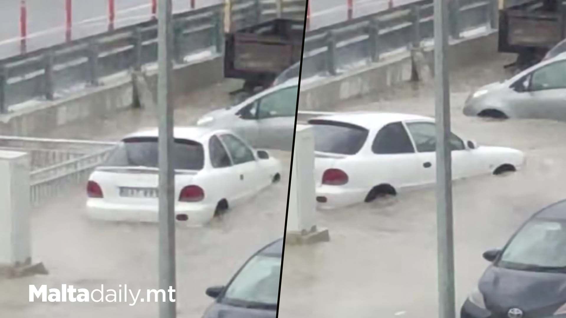 PN MP Shares Video Of Car Floating In Flooded Mrieħel