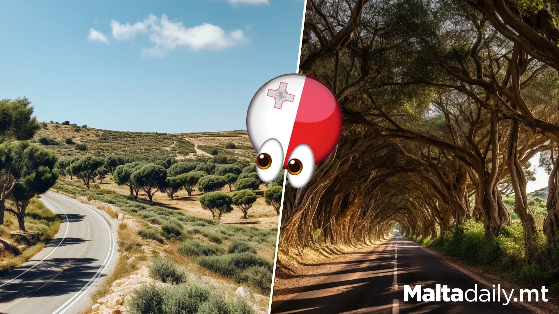 We Asked AI To Imagine Maltese Roads With More Trees