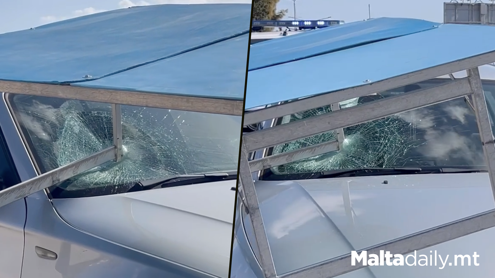 Table Crashes Into Car Windshield In Mrieħel Accident