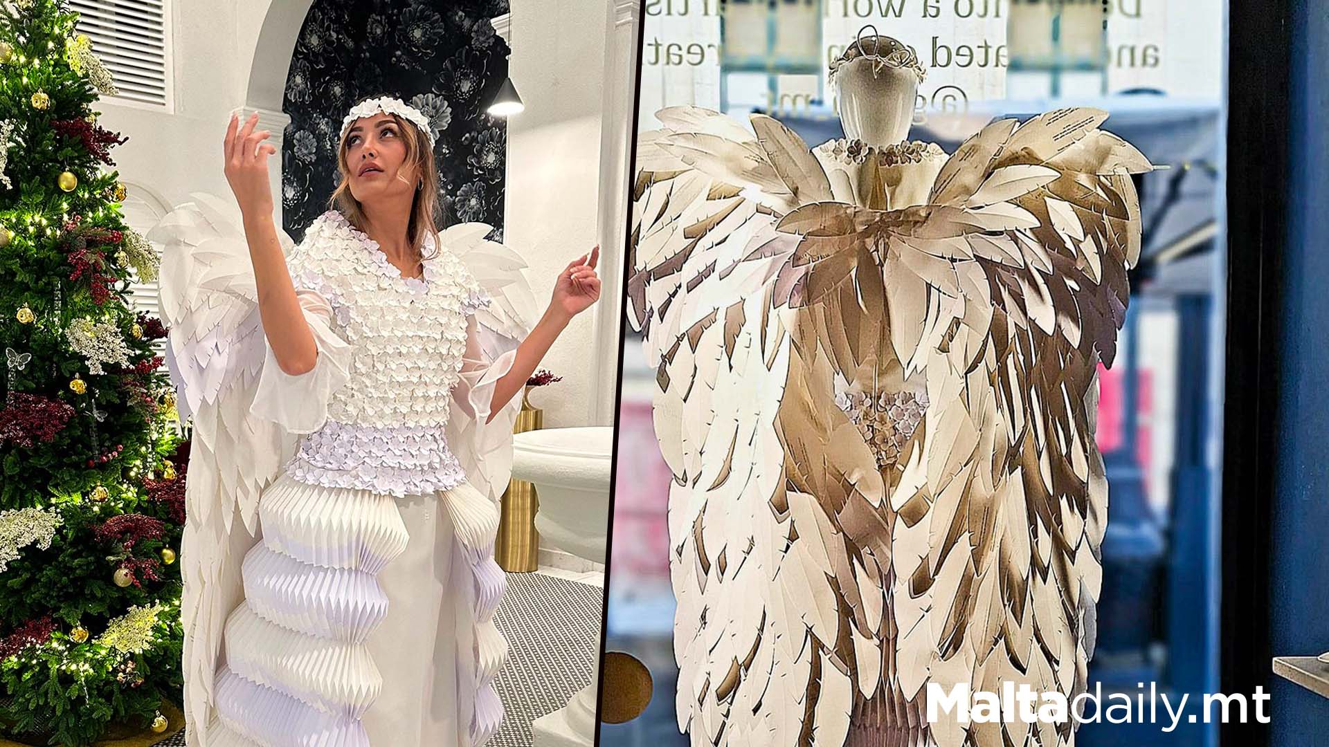 Designer Creates Paper Angel Dress In Time For Christmas