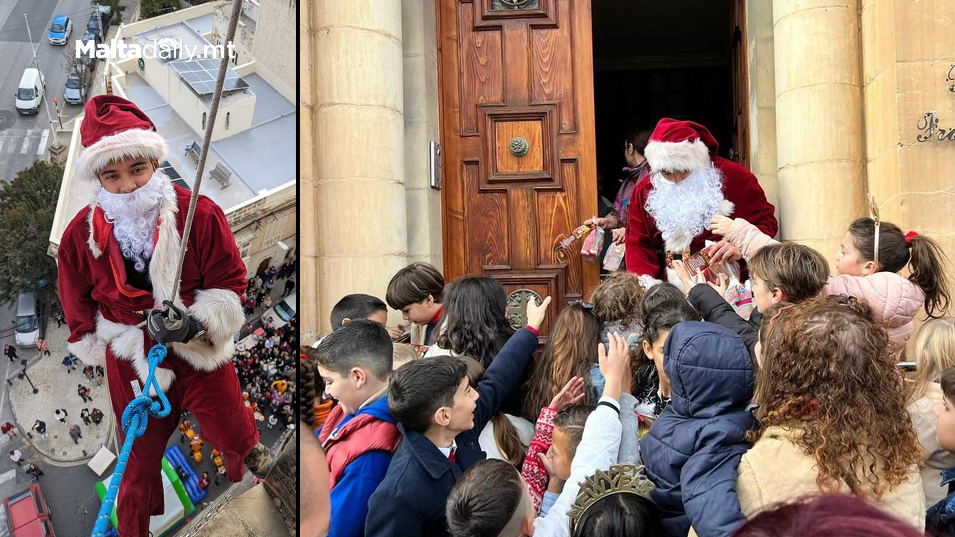 Santa Comes Down The Bell Tower