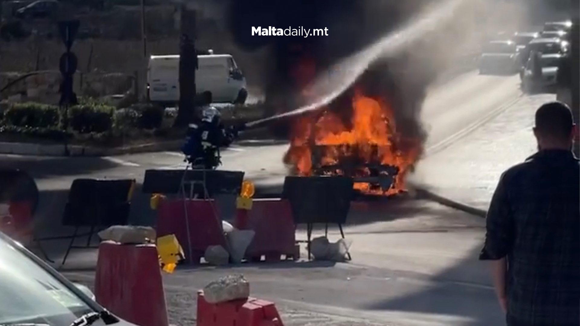 Car Blaze in Mellieha Halted by quick Civil Protection Response
