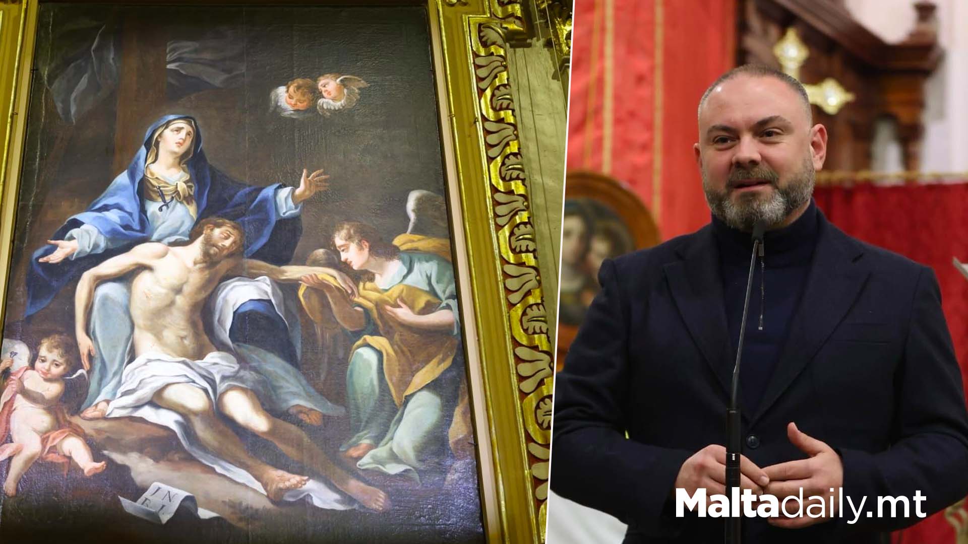 Kirkop's Our Lady Of Sorrows Painting Restored
