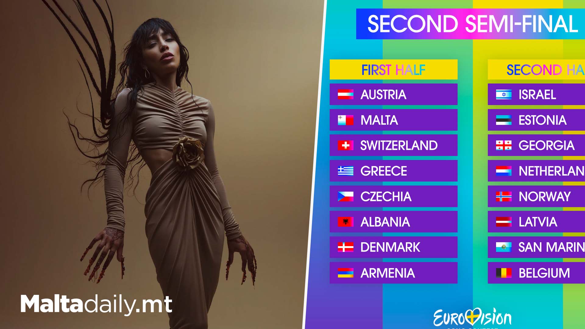Malta To Perform In Second Place In Second Eurovision Semifinal