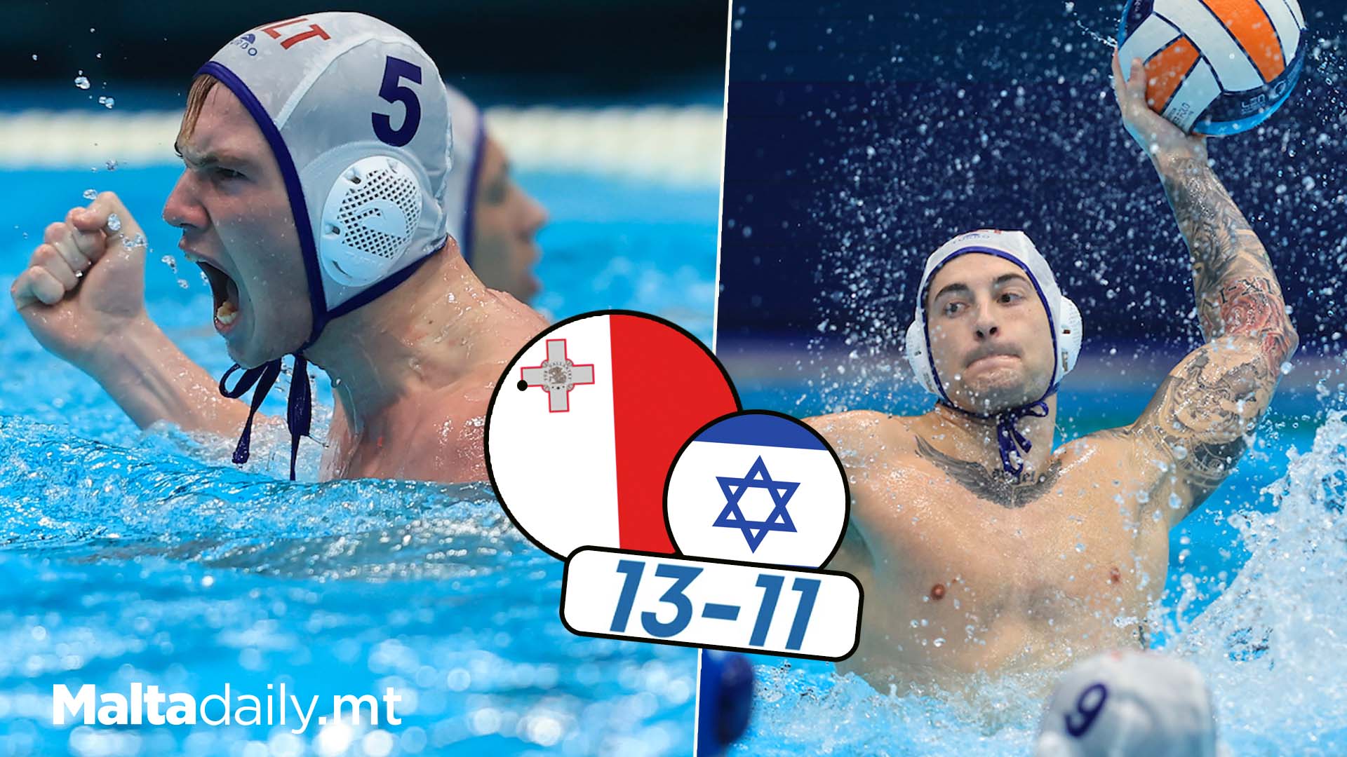 Malta Waterpolo Team Beat Israel 13-11 At Euros