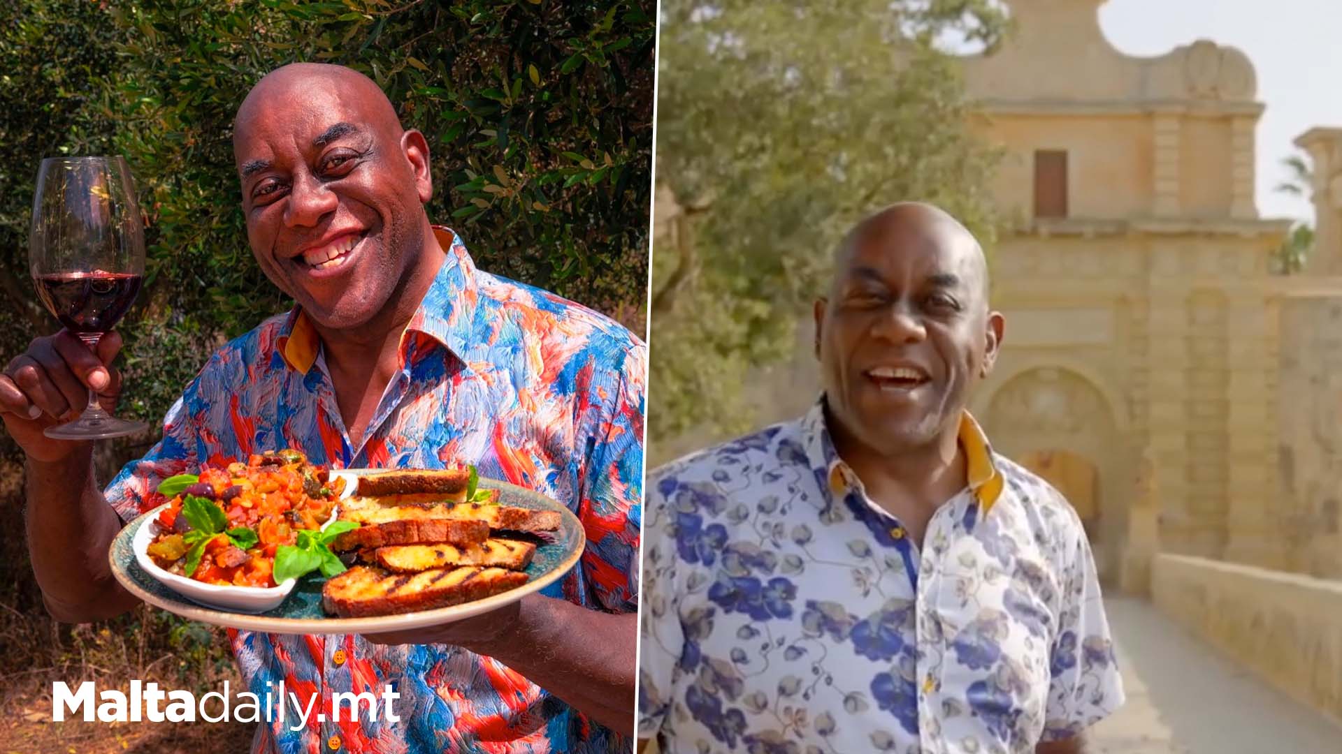 Renowned UK Chef AInsley Harriott Tours And Cooks In Mdina!