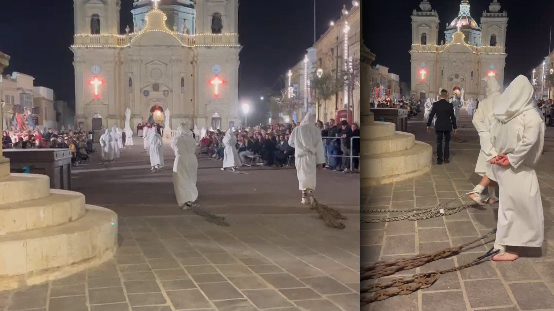 Hoods & Chains In Xagħra As Part of Good Friday Procession