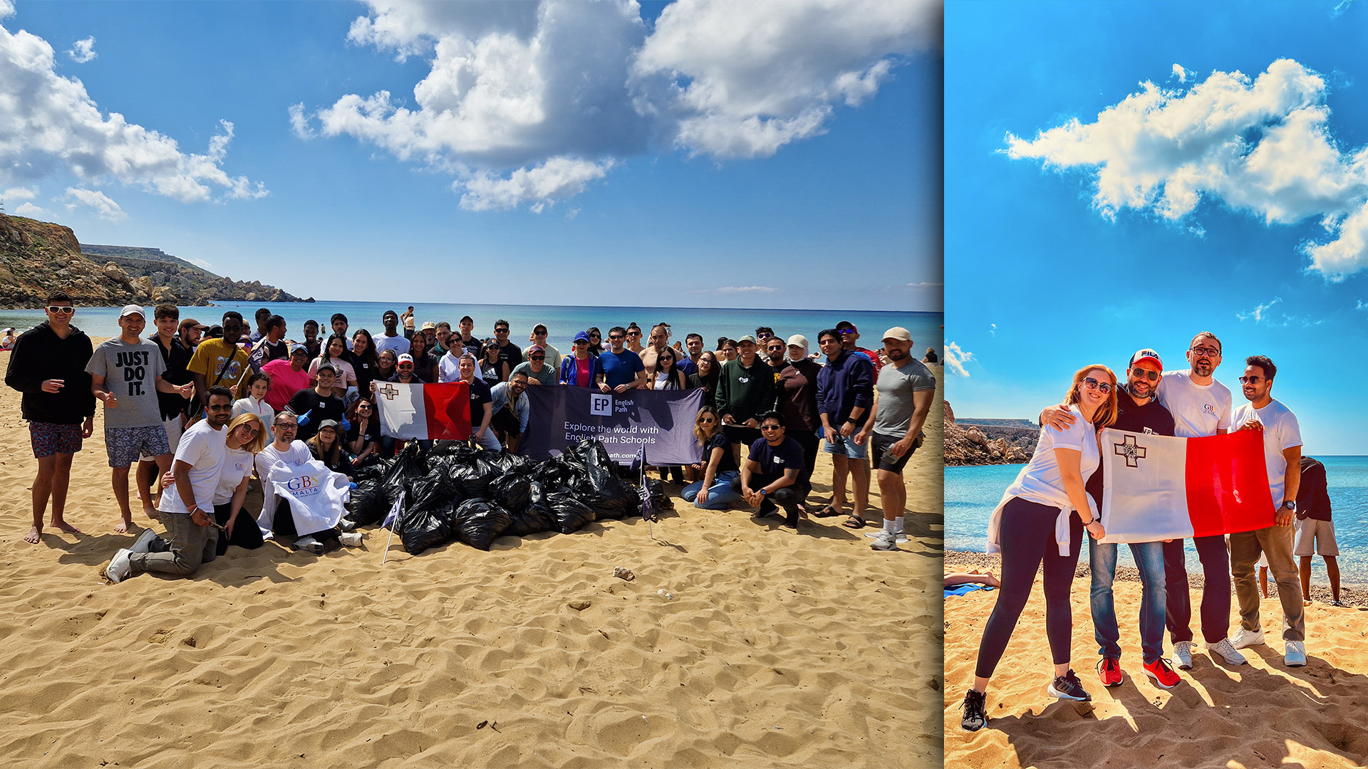 Golden Bay Beach Cleanup Organised by English Path & GBS Malta