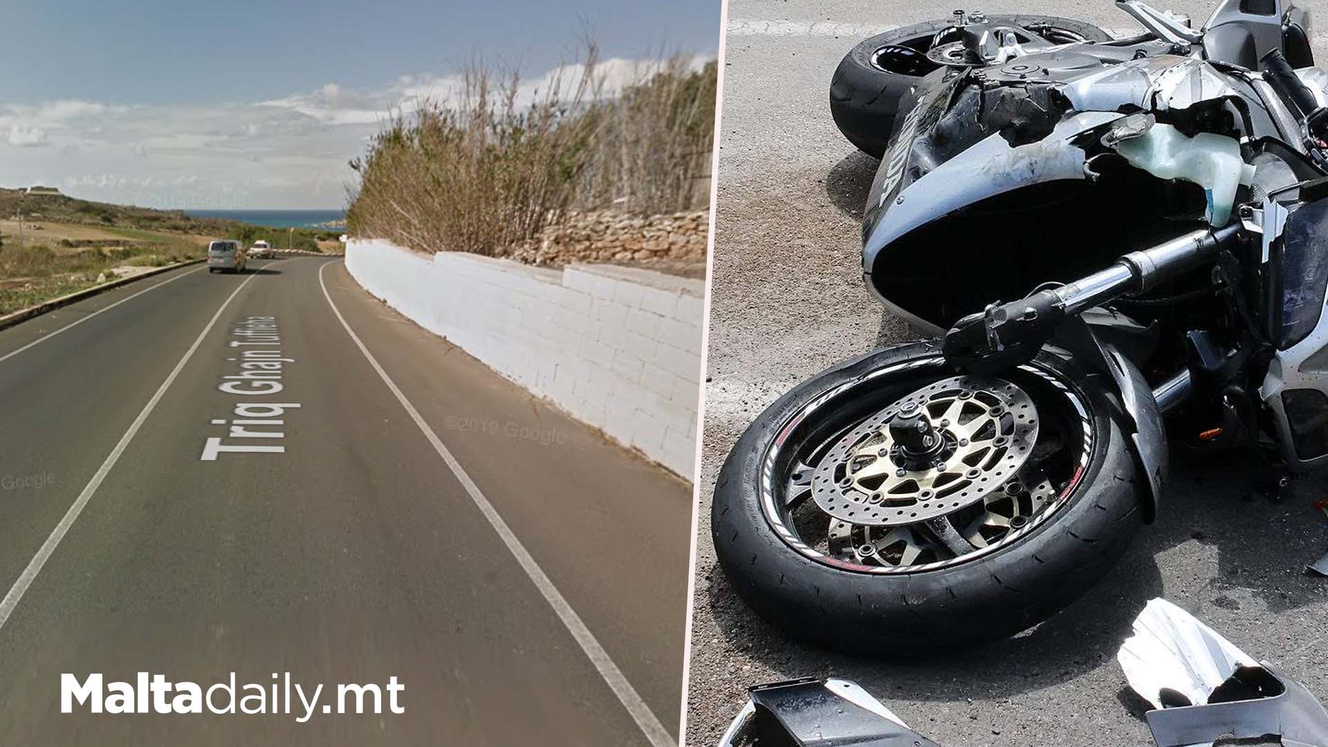 65 Year Old Motorcyclist Crashes Into Concrete Barriers