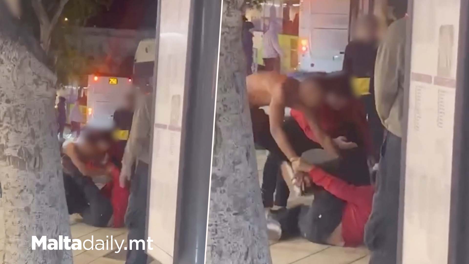 Fight At Valletta Bus Terminal Caught On Camera