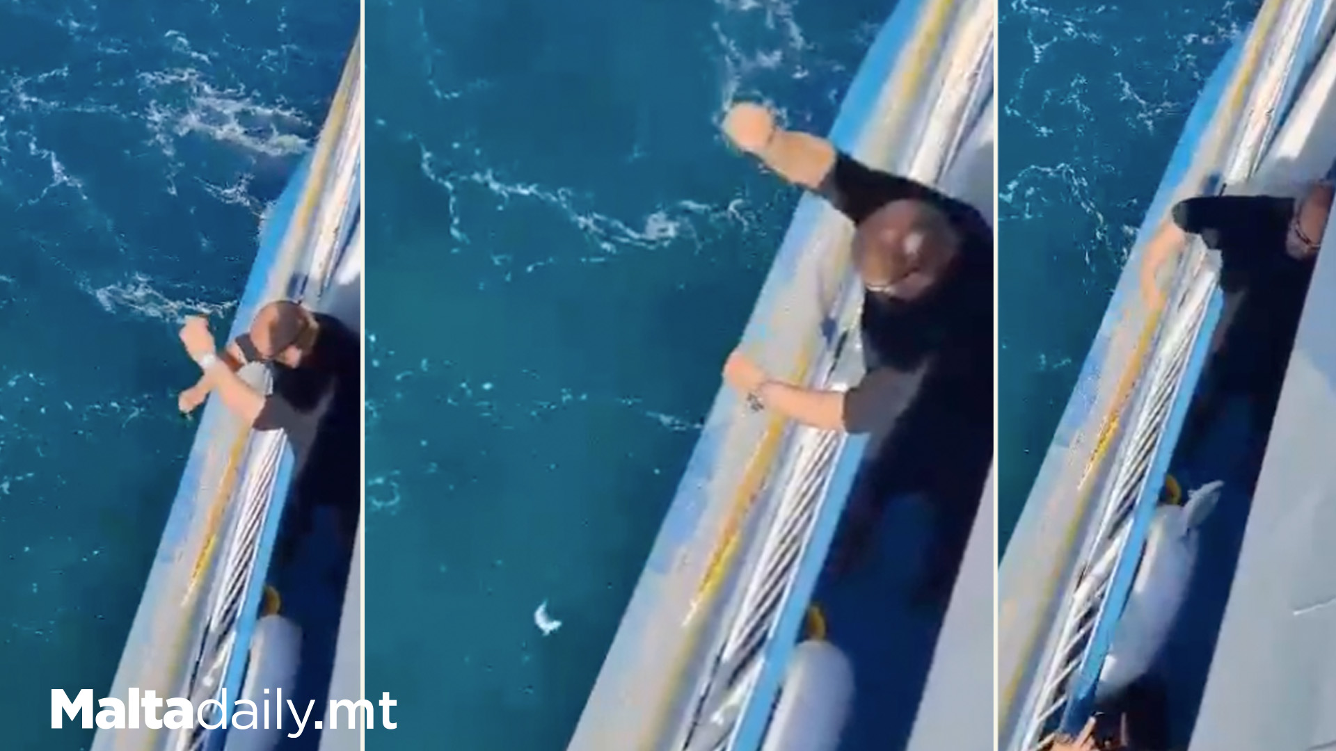Man Filmed Fishing Off Gozo Ferry