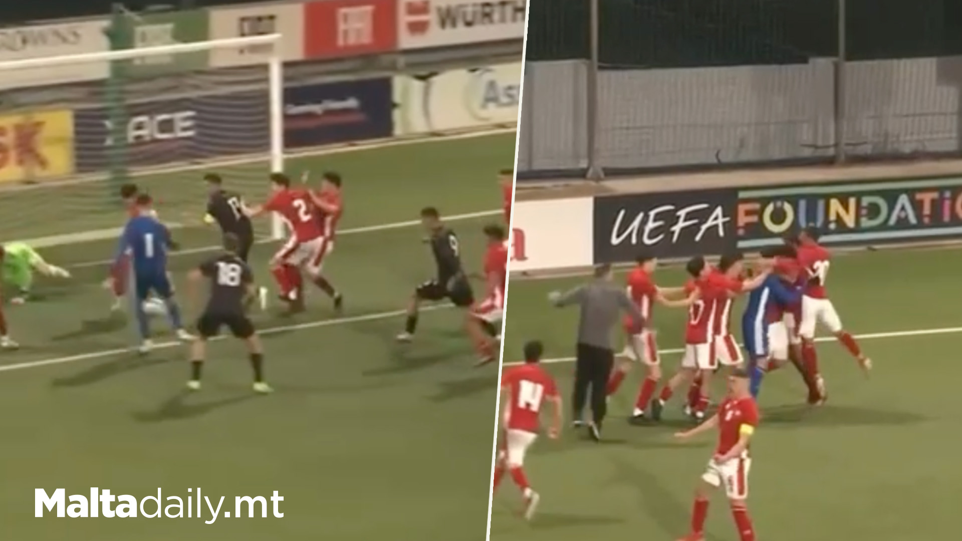 Maltese U-19 Goal Keeper Scores For Malta Against Albania