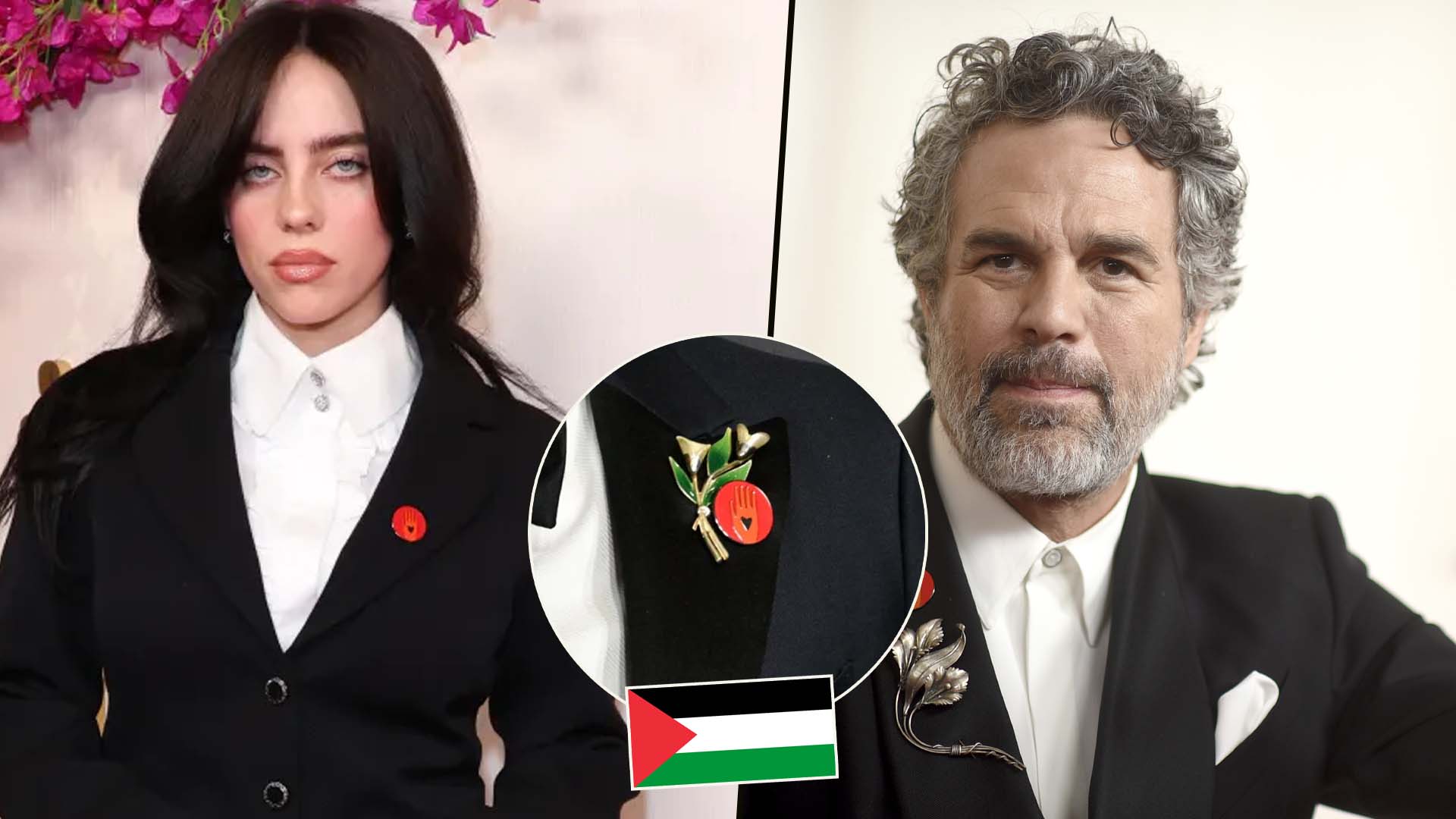 Billie Eilish & Other Celebs Wear 'Ceasefire' Pins At Oscars
