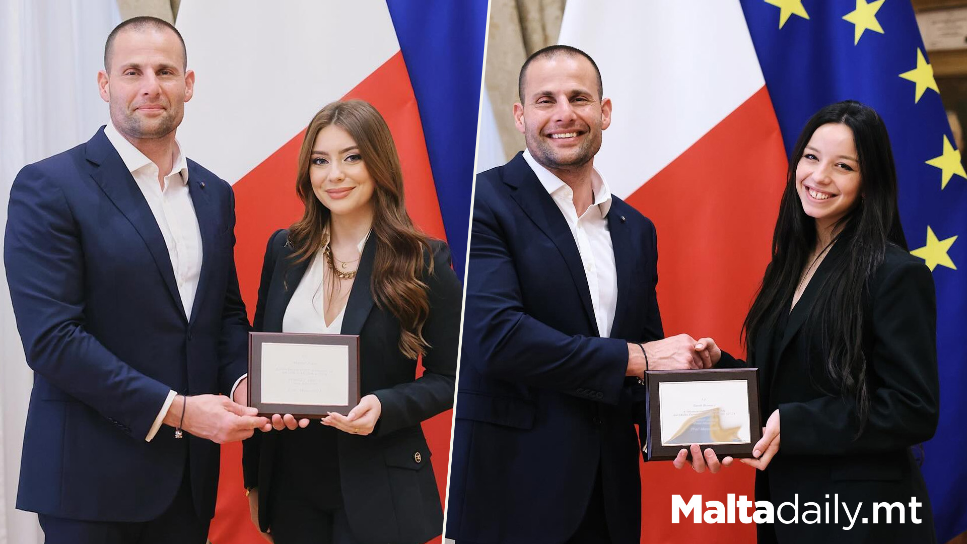 Sarah Bonnici & Maxine Pace Awarded By Prime Minister