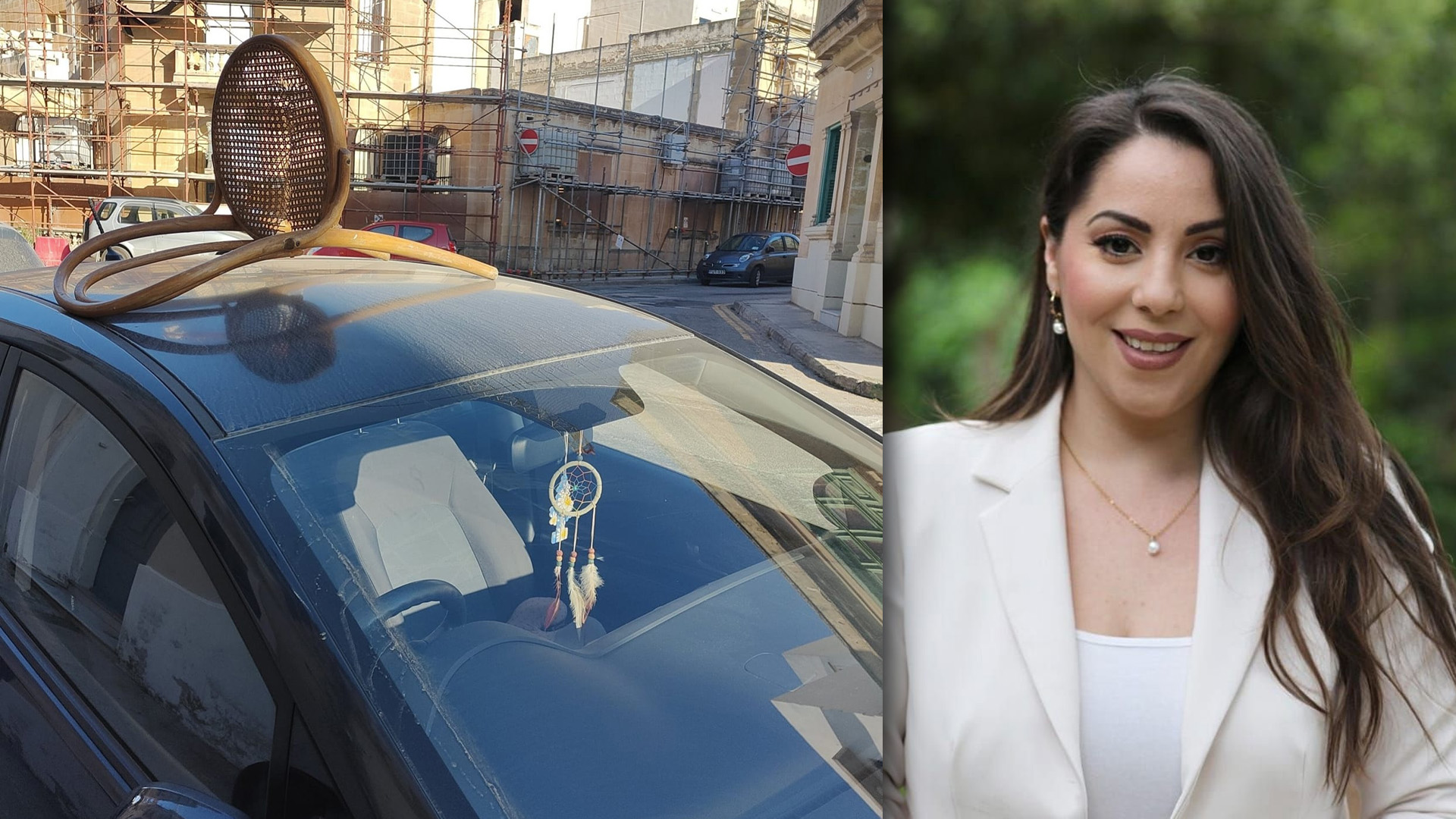 Nationalist Party MP Julie Zahra Finds Broken Chair On Top of Car