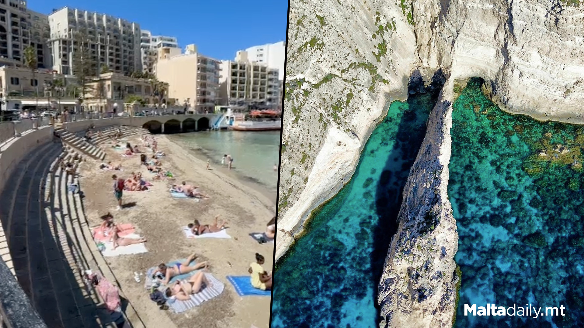 People Flock To Beaches As Temperatures Soar In Malta