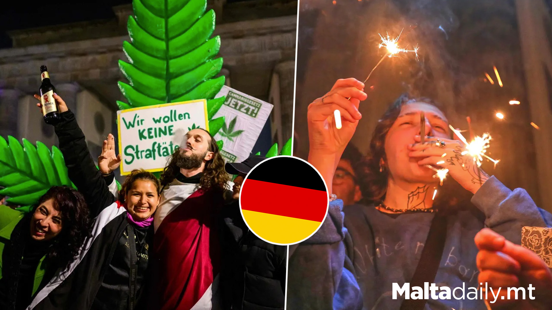 Berlin Crowds Celebrate Legalisation Of Cannabis