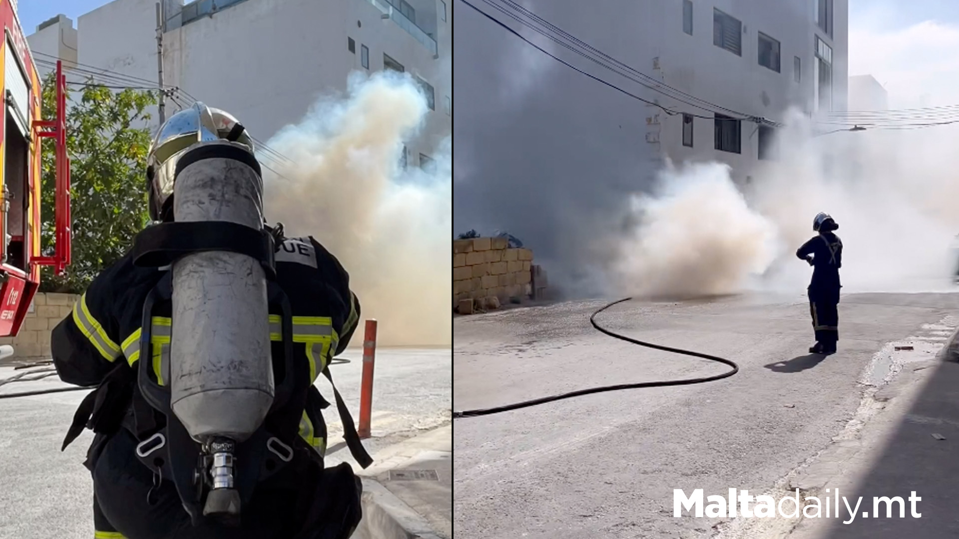 Civil Protection Manage Fire In Mrieħel