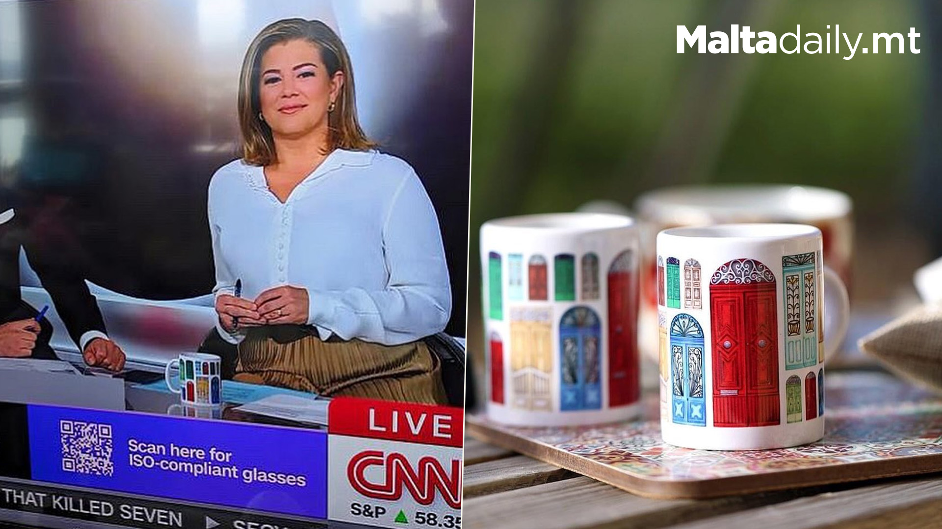 Local Artist's Maltese Door Mug Appears On CNN Live