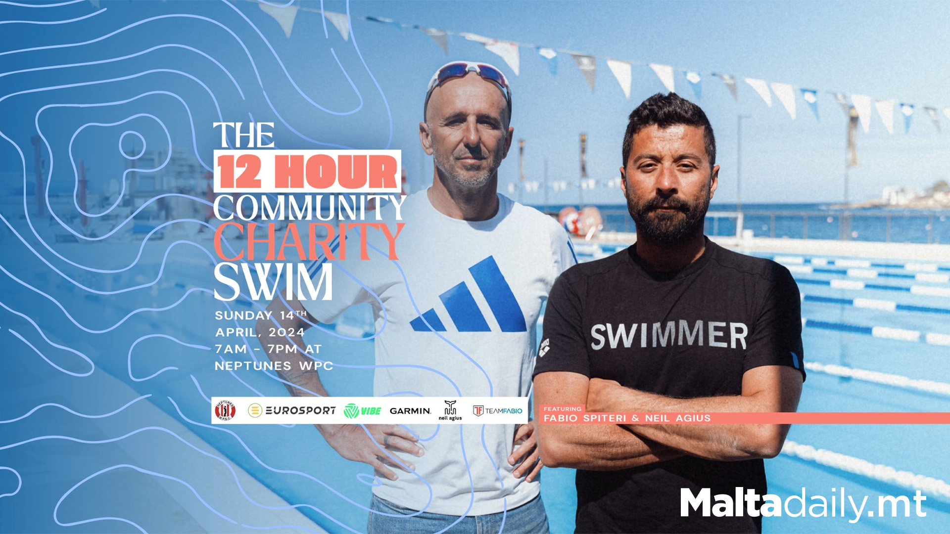 Ultra Athletes Neil Agius & Fabio Spiteri 12 Hour Charity Swim