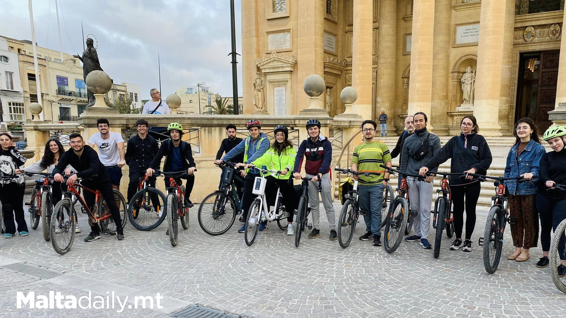 University Students Beat Traffic With Bicycle Bus From Mosta