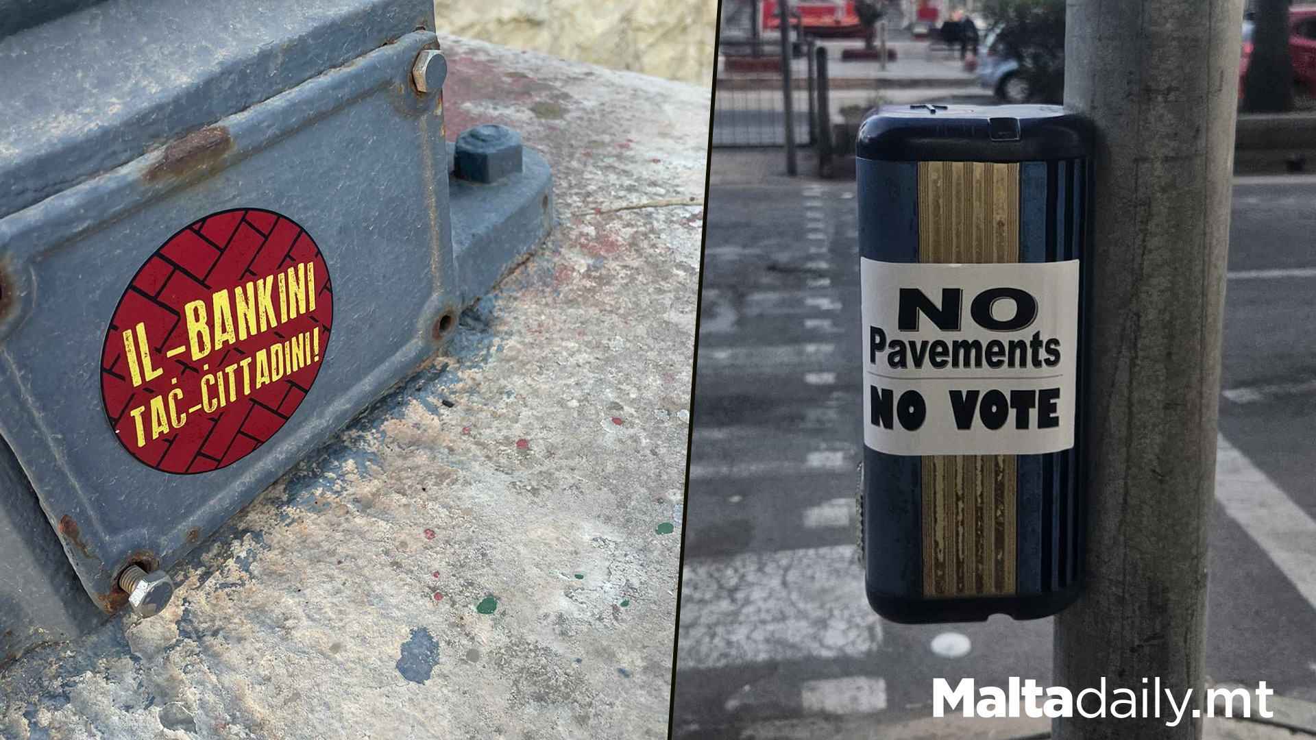 Pavements Belong To Citizens: Stickers Pop Up Around Malta