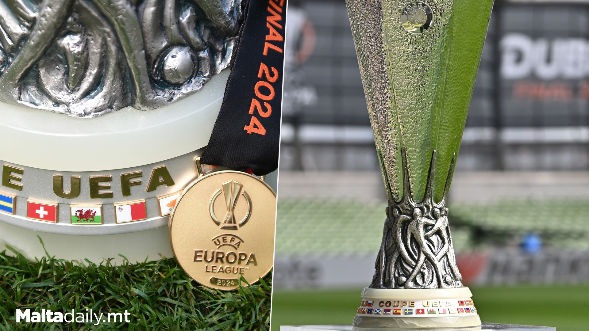 Maltese Flag On Europa League Cup Trophy Promo For Final