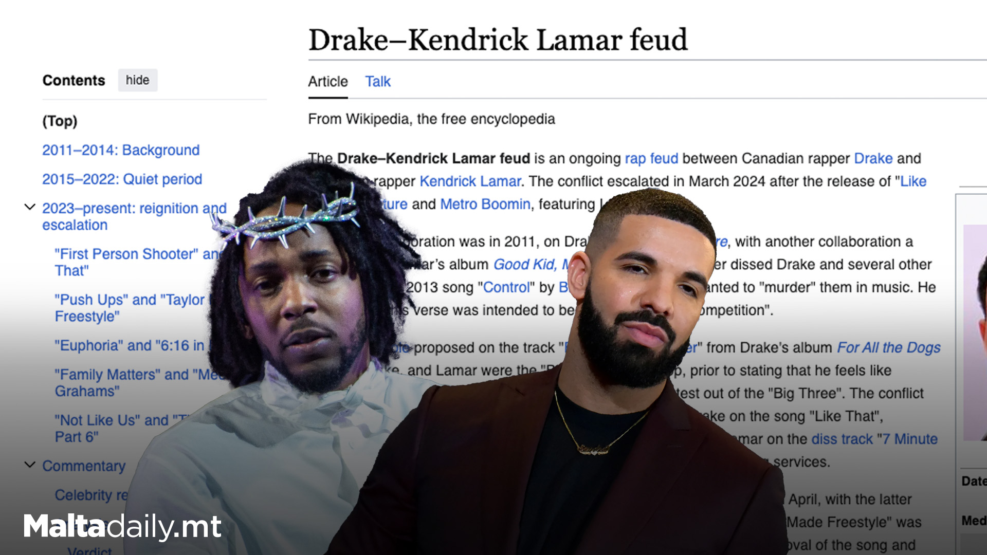 The Drake Vs Kendrick Feud Now Has A Wikipedia Page