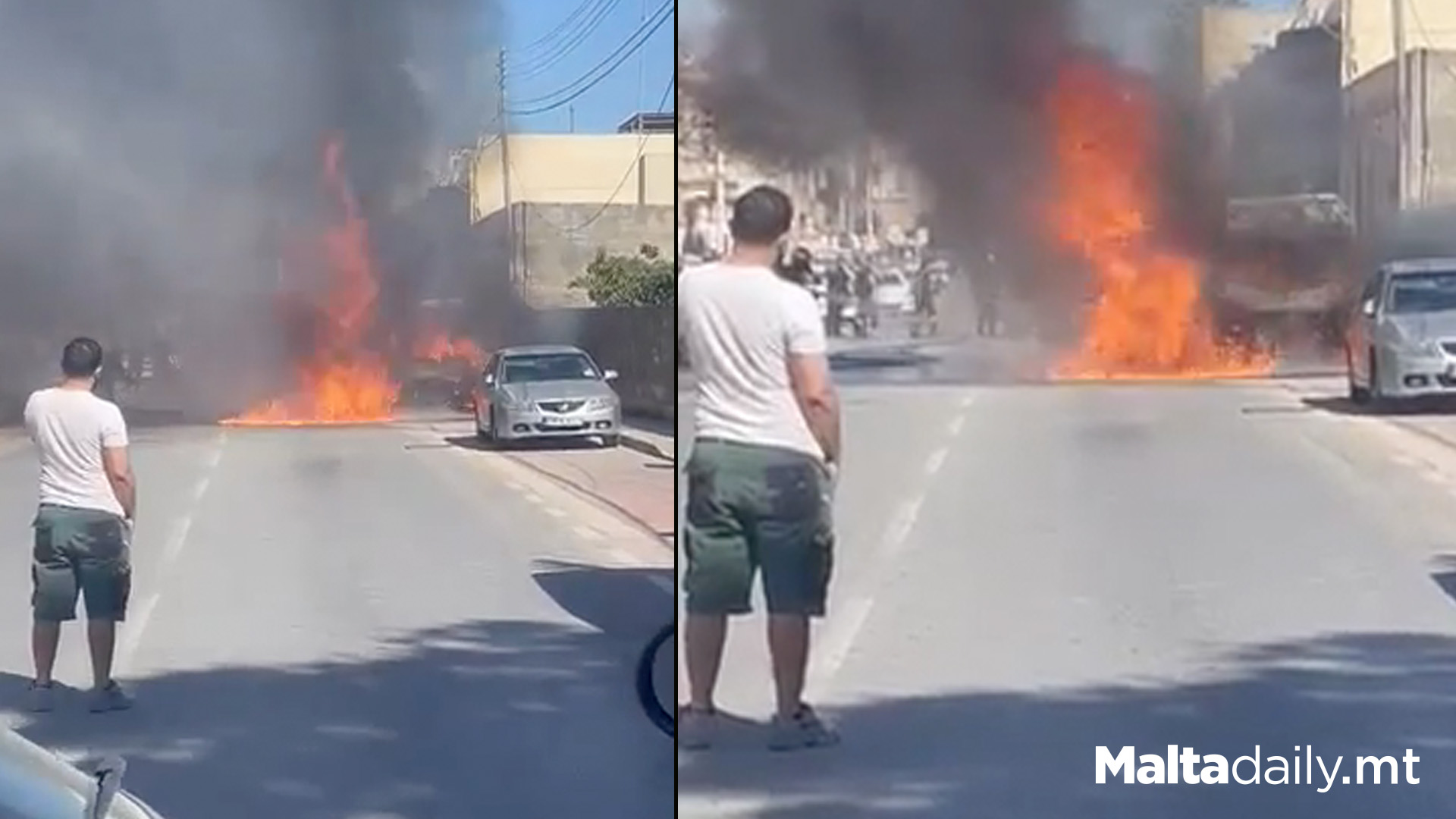 Vehicle Catches Fire Yesterday In St Venera