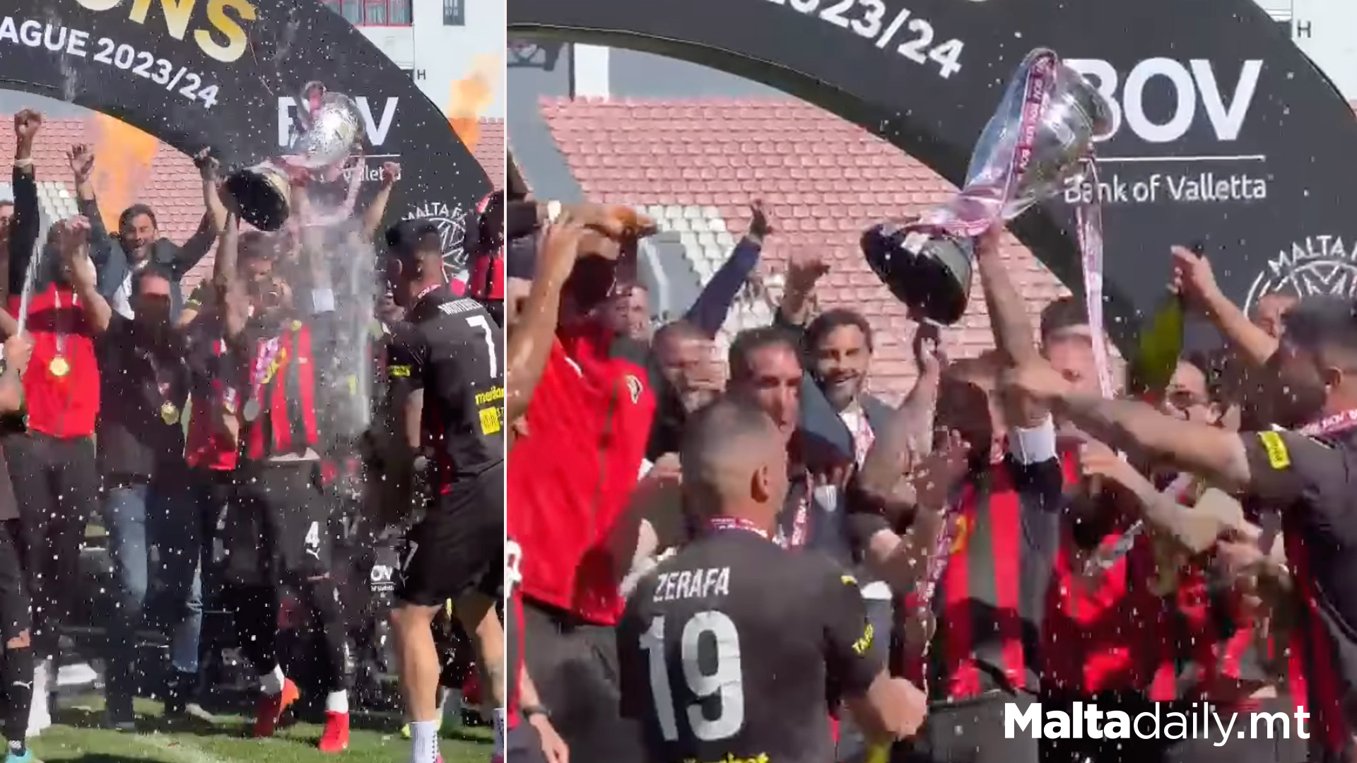 Ħamrun Spartans Lift Historic 10th Premier League Trophy