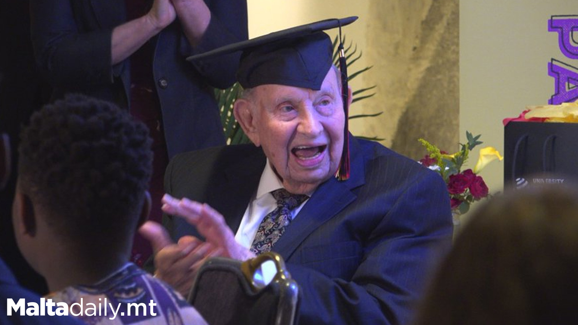 100 Year Old Veteran's Long Awaited Graduation