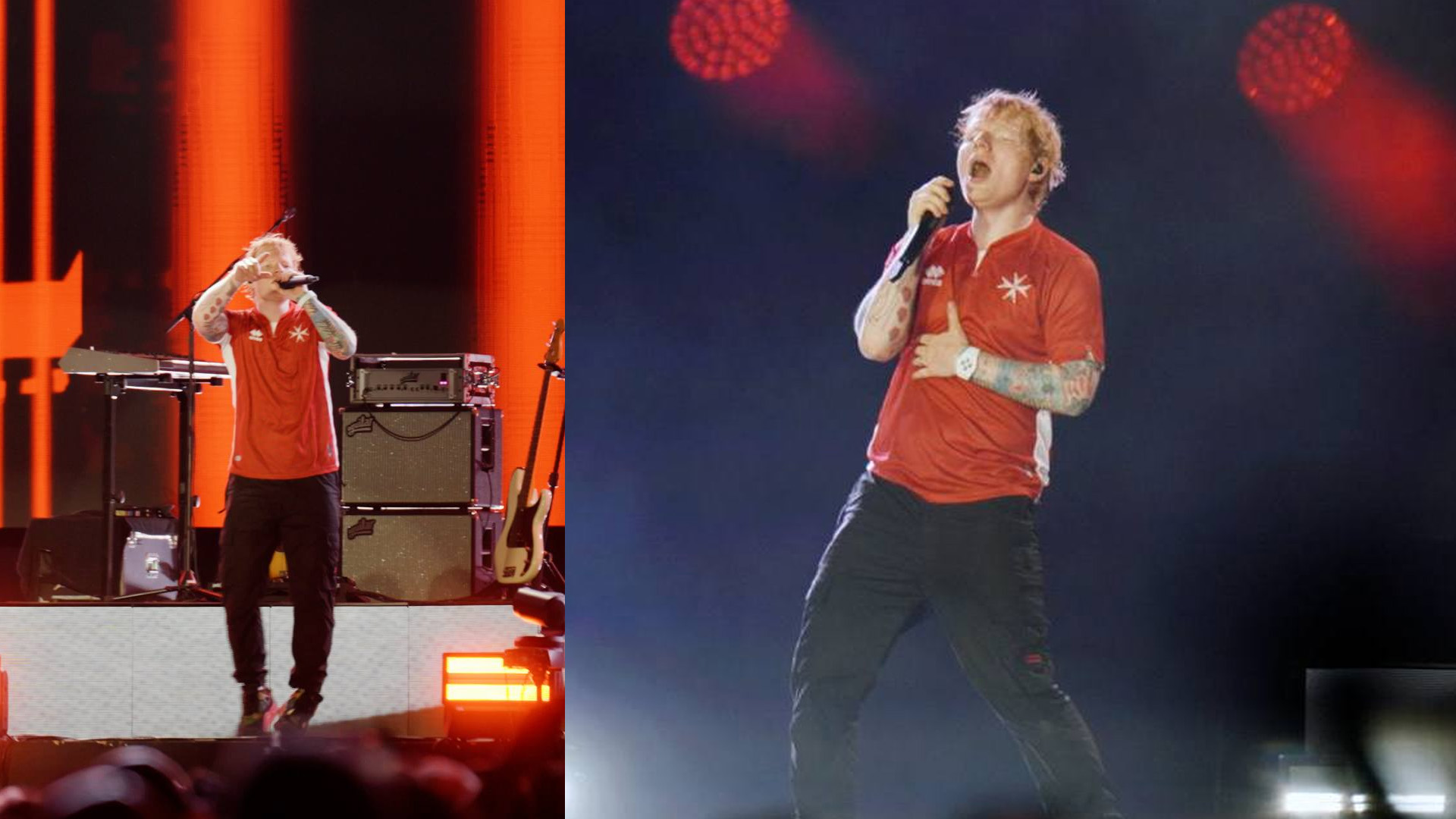 Ed Sheeran Rocks Malta National Shirt During Ta' QaliConcert