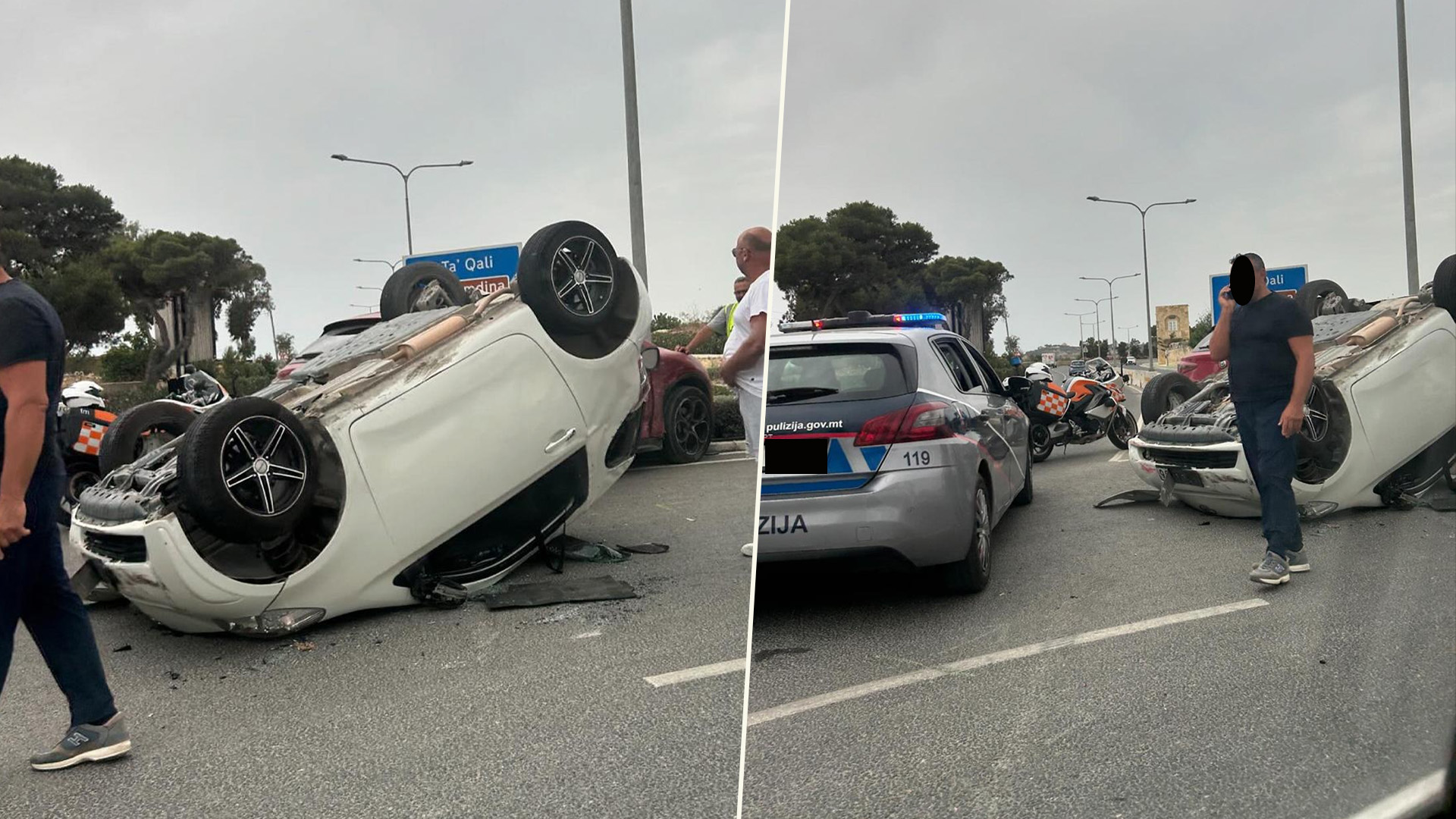 Car Flips In Attard Road Accident