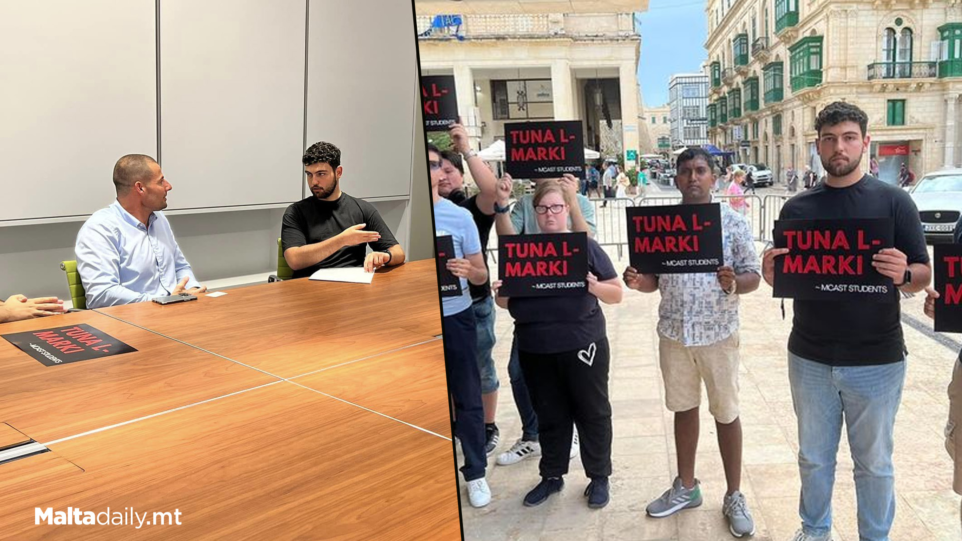 MCAST Students Protest In Valletta For Their Marks