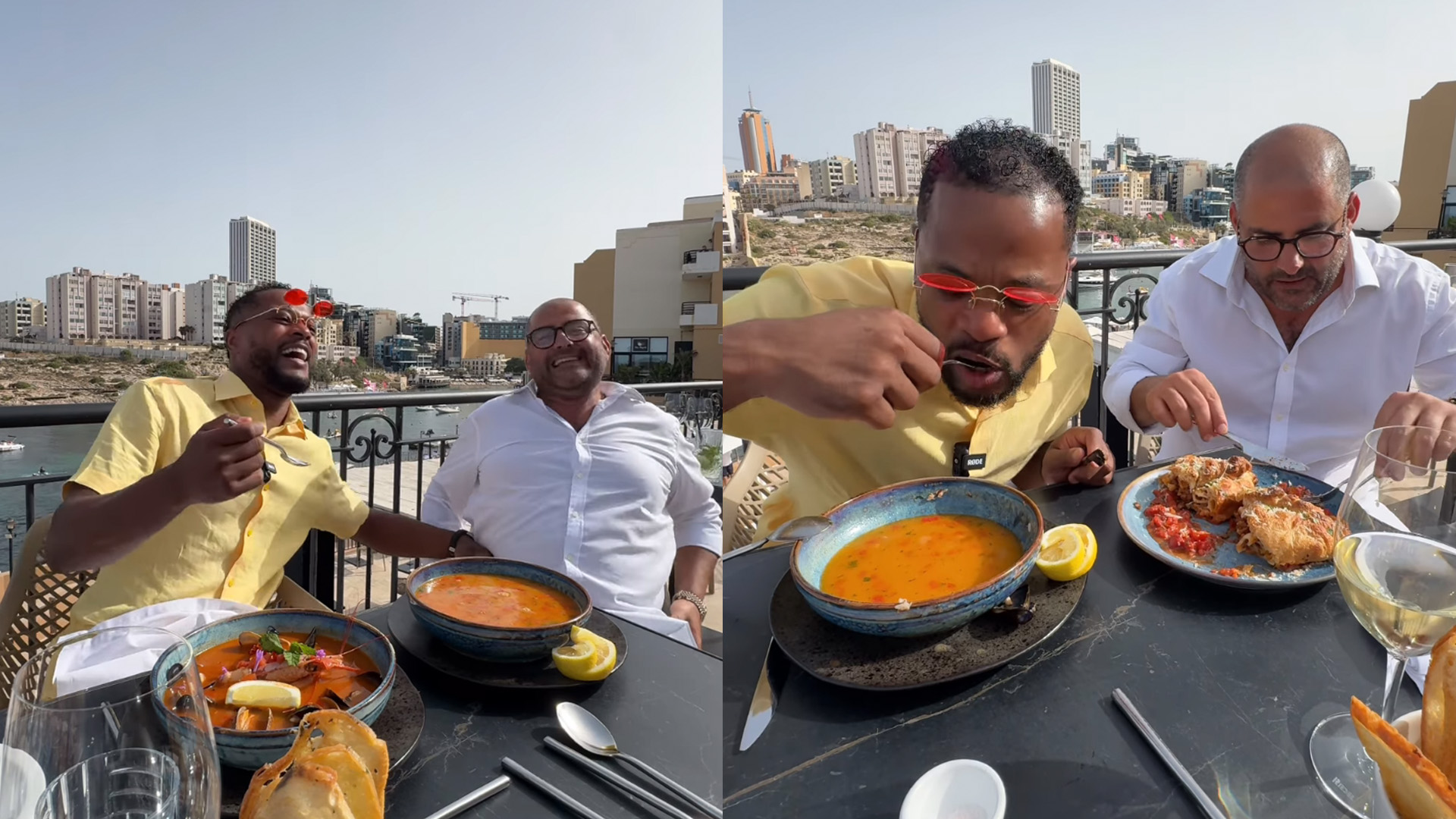 Patrice Evra Meets Chef Marvin Gauci While in Malta