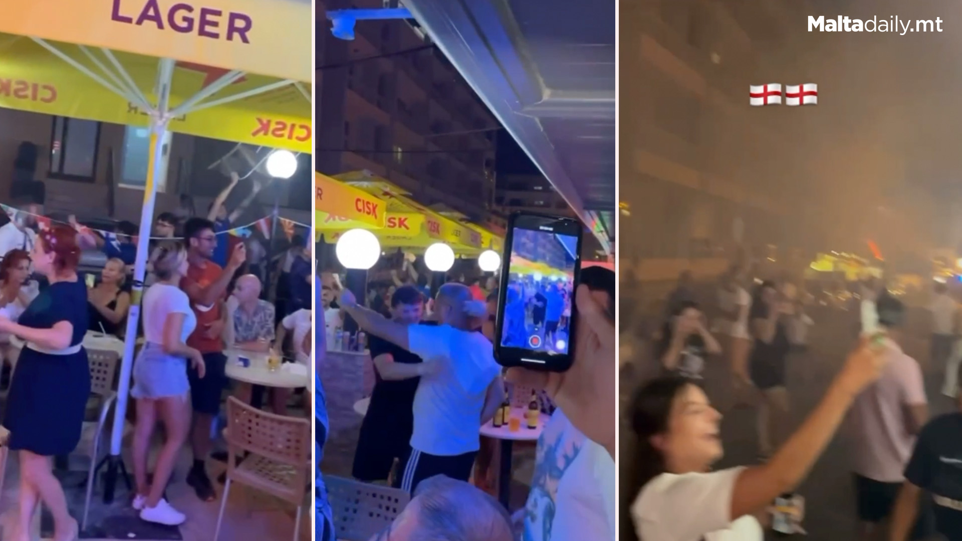 England Supporters Take To Buġibba Streets After Semifinal Win