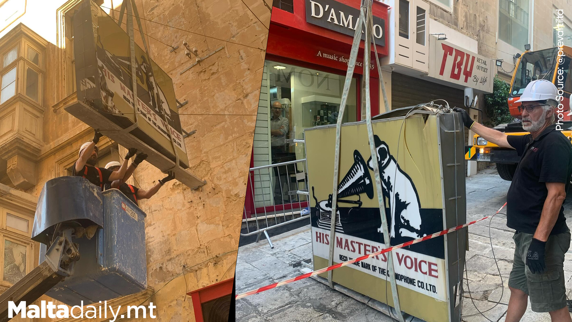 Damaged HMV Sign Taken Down After 60 Years