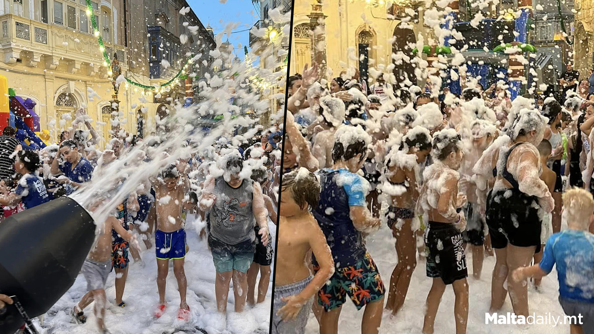 Kids Enjoy Foam Party Ahead Of Żurrieq Festa