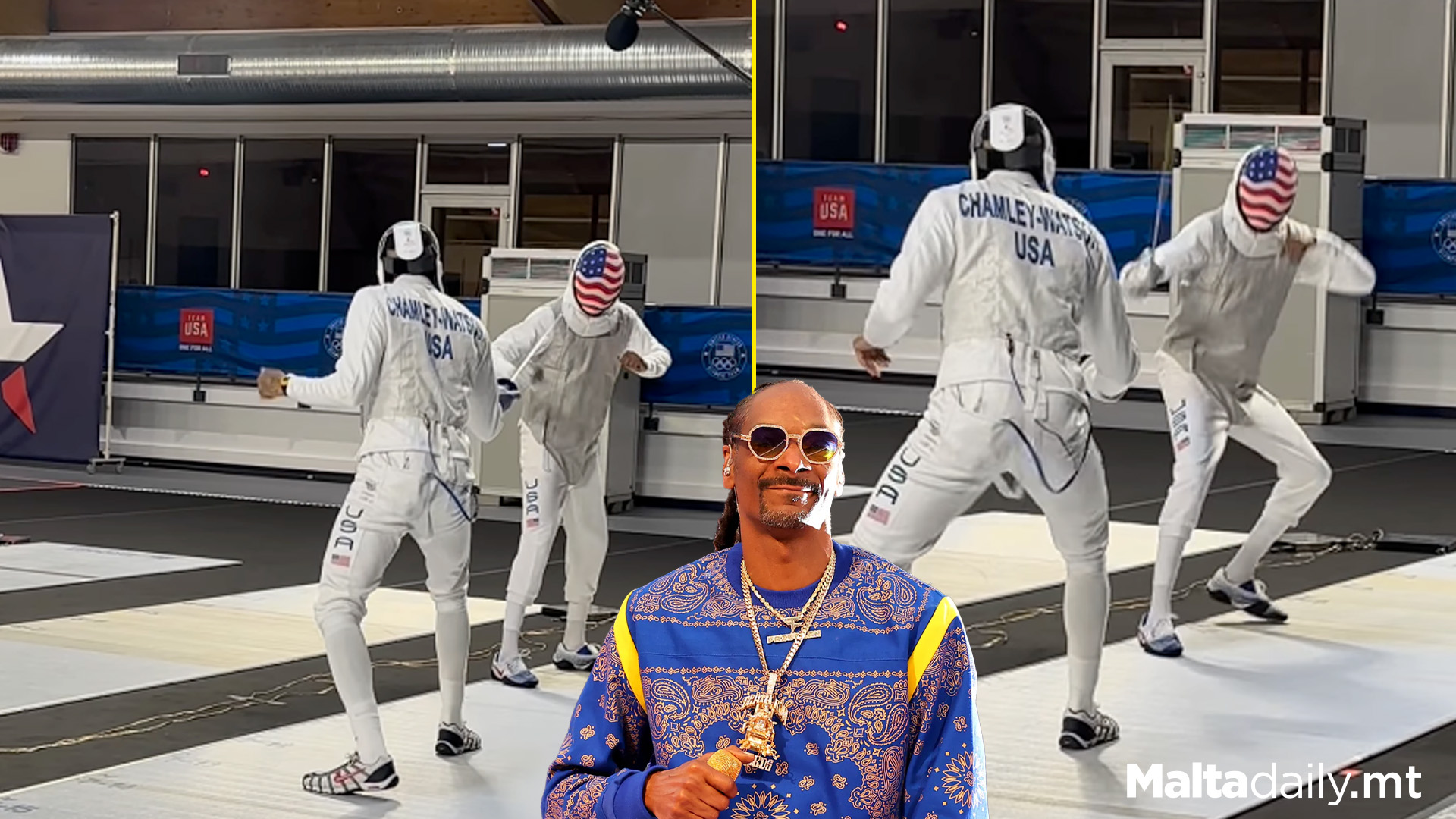 Snoop Dogg Gets Fencing Training At Olympics