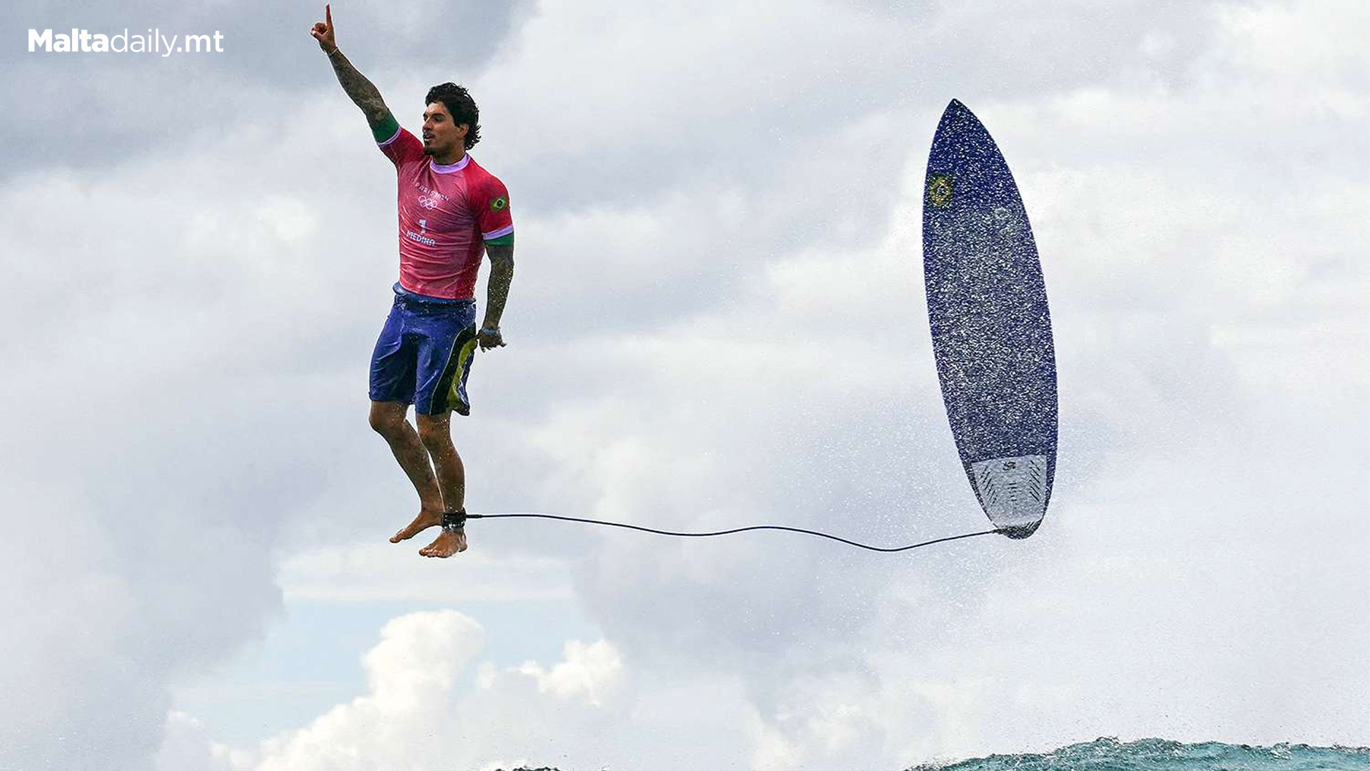 Olympic Surfer Caught Celebrating In Mid Air