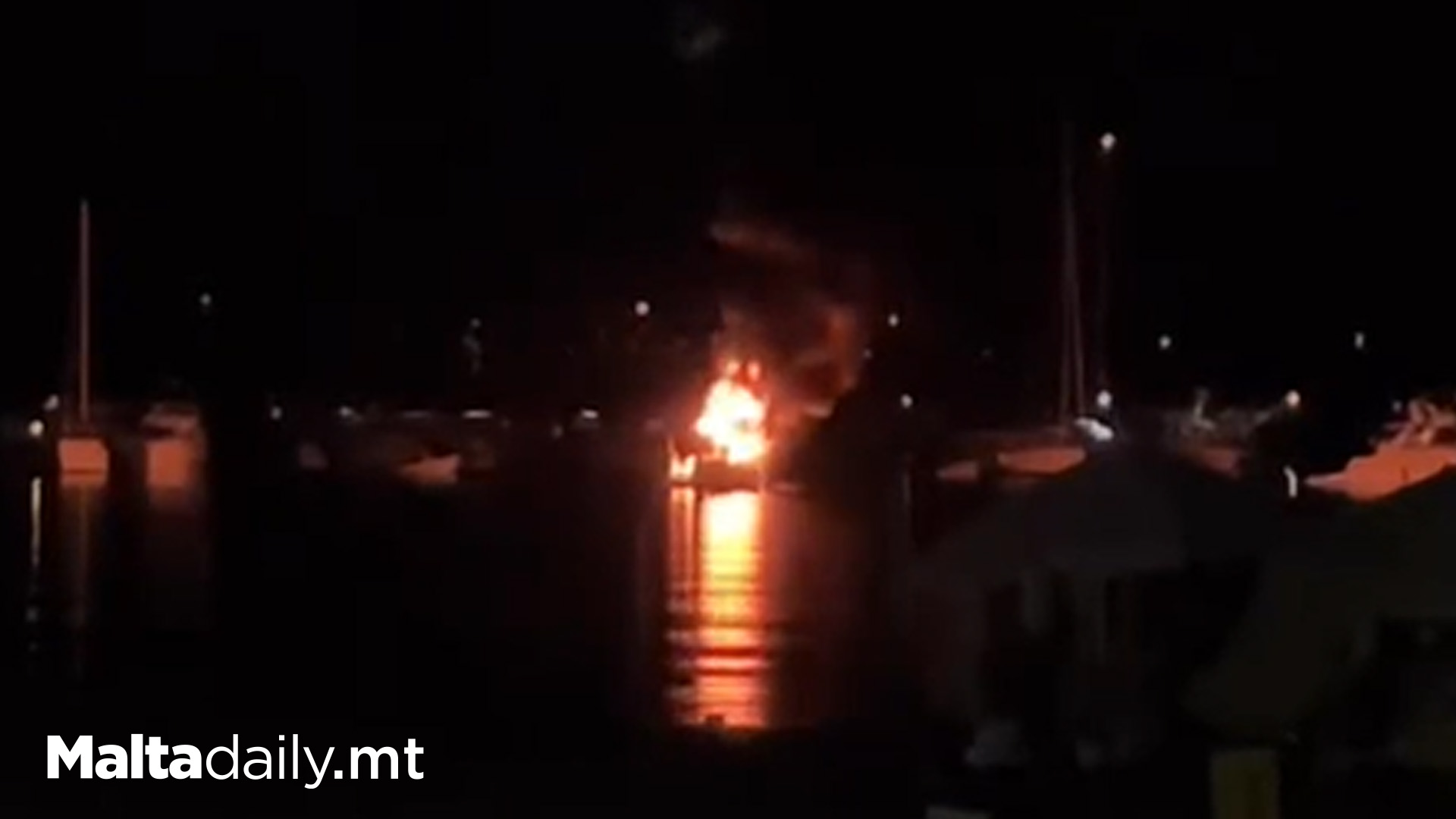 Boat Goes Up in Flames Għadira Bay