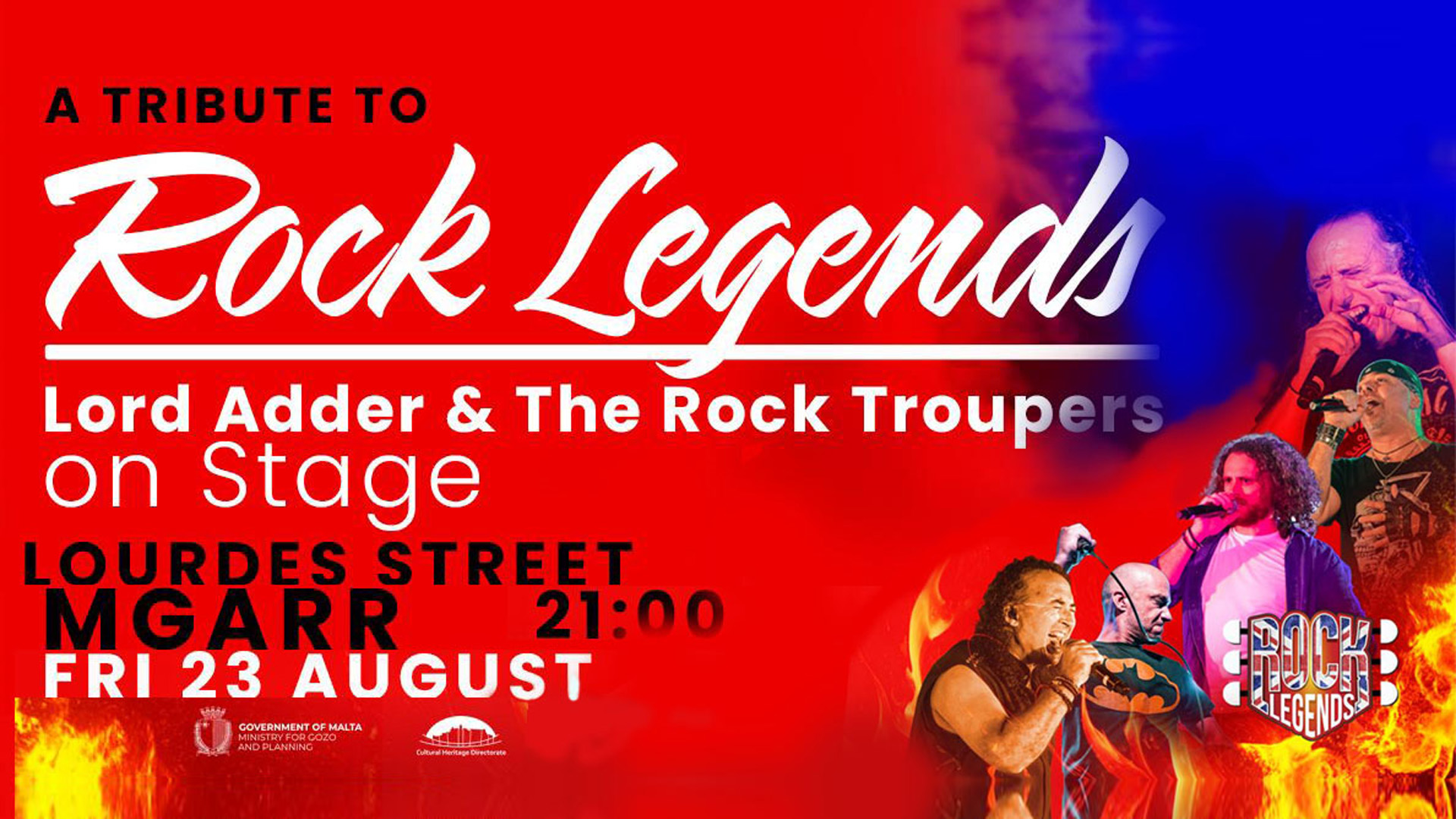 Rock Legends Tribute Concert To Electrify Mġarr, Gozo