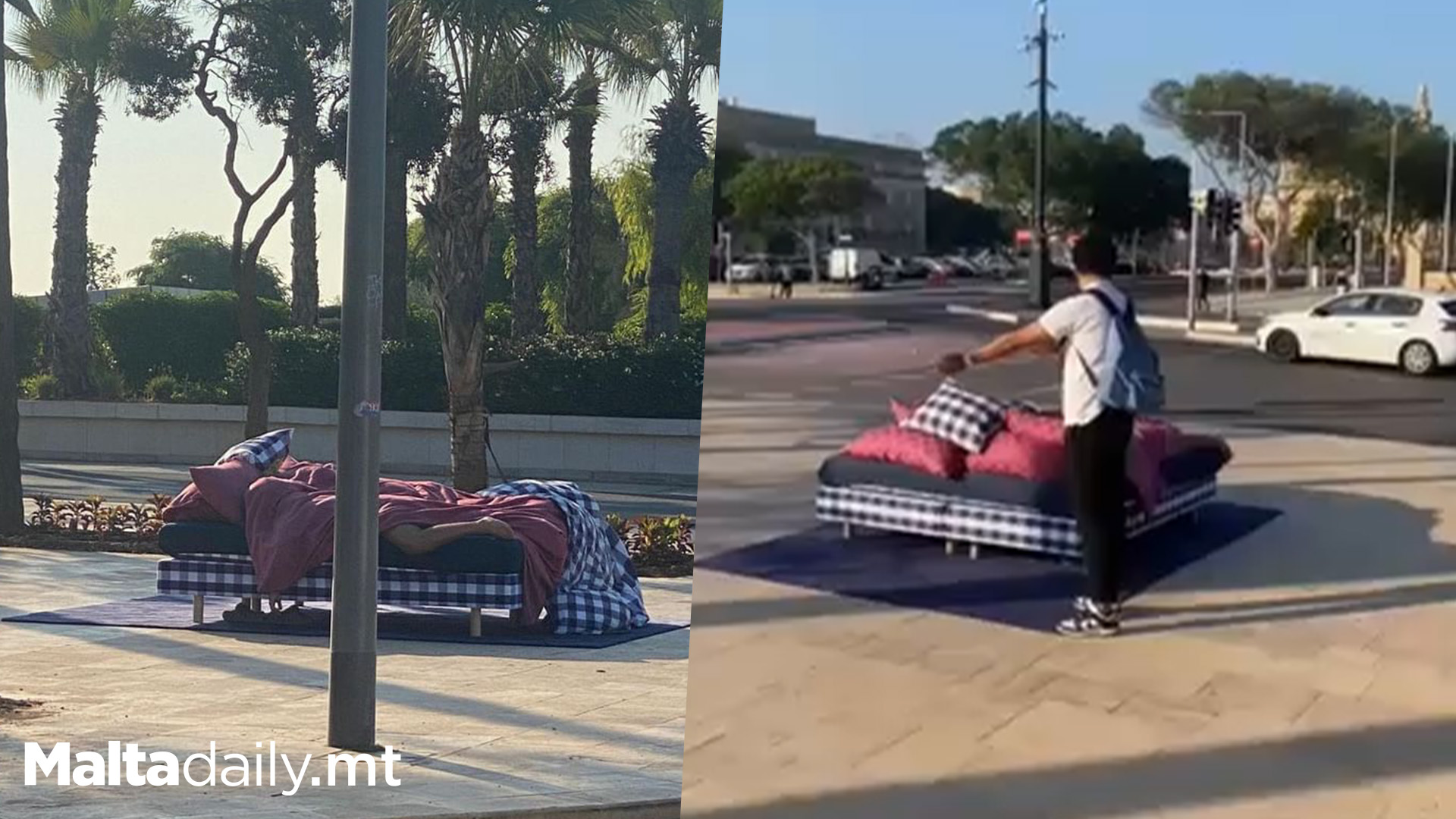 Random Bed Found In the Middle of Valletta