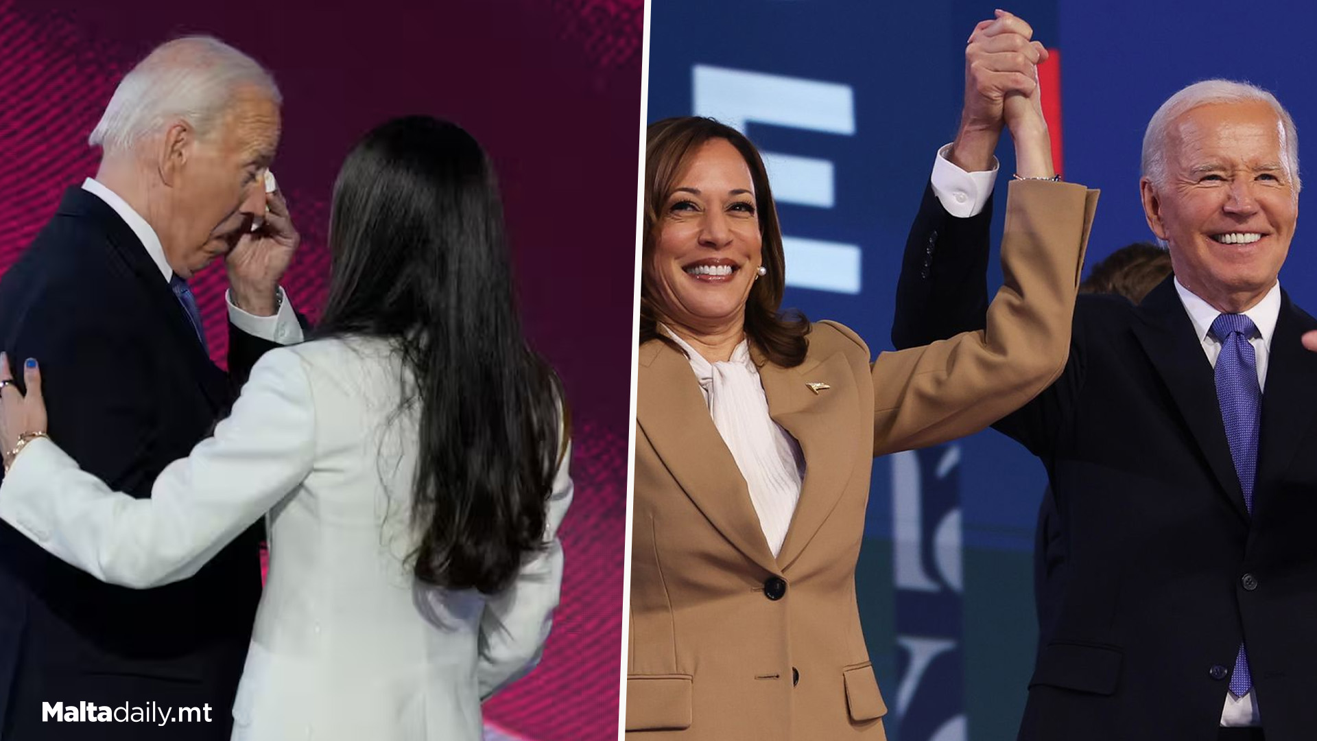 Tearful Joe Biden Passes Torch To Kamala Harris